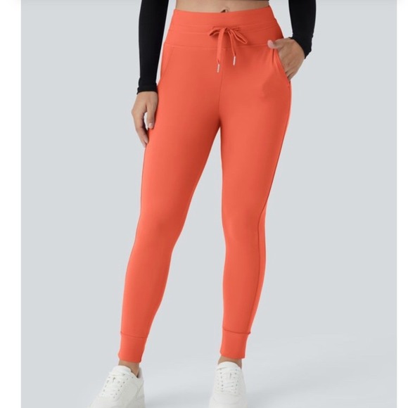 HALARA Pants - NWT Halara Softlyzero Plush High Waisted Drawstring Joggers in Tigerlily Size XS